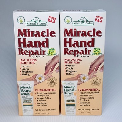Miracle Hand Repair Cream 60% Ultra Aloe 8oz Dry Cracked Diabetics 2 Tube Lot