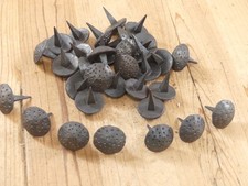 25 Decorative Nails Clavos Hand Forged Metal Tacks 1 1/8" Black Medieval Crafts