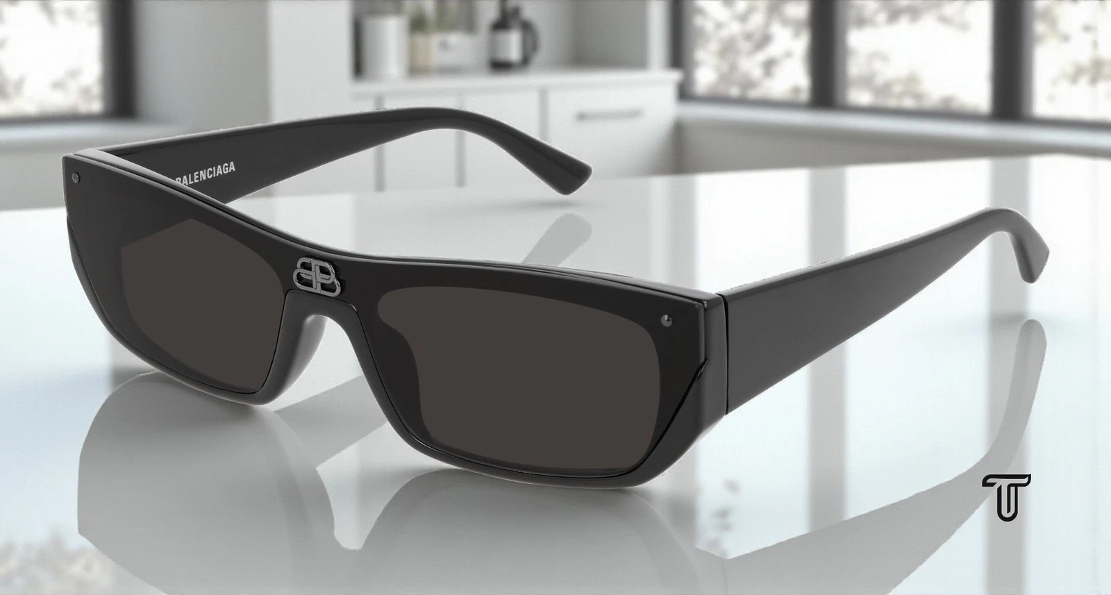 BALENCIAGA BB0080S 001 Square Black Black Grey 99 mm Unisex Sunglasses OBI 02