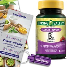 Spring Valley Vit B12 5000mcg Fast Dissolve 45 Ct Extra Strength Tablets B-12