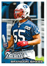 2010 TOPPS  /   BRANDON SPIKES ROOKIE CARD. rookie card picture