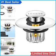 Bathtub Drain Stopper with Hair Catcher Pop Up Sink Plug 1.5 to 1.75 Inch Zinc