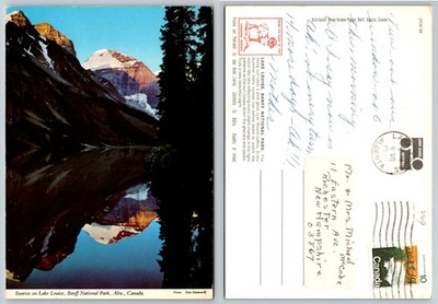 Lake Louise Sunrise Banff National Park Alberta Canada John Hinde Postcard