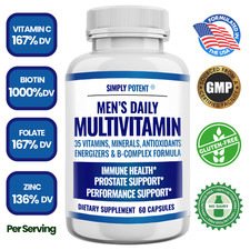 Men's Multivitamin For Energy, Immunity , Performance  Vitality Support 60 Caps