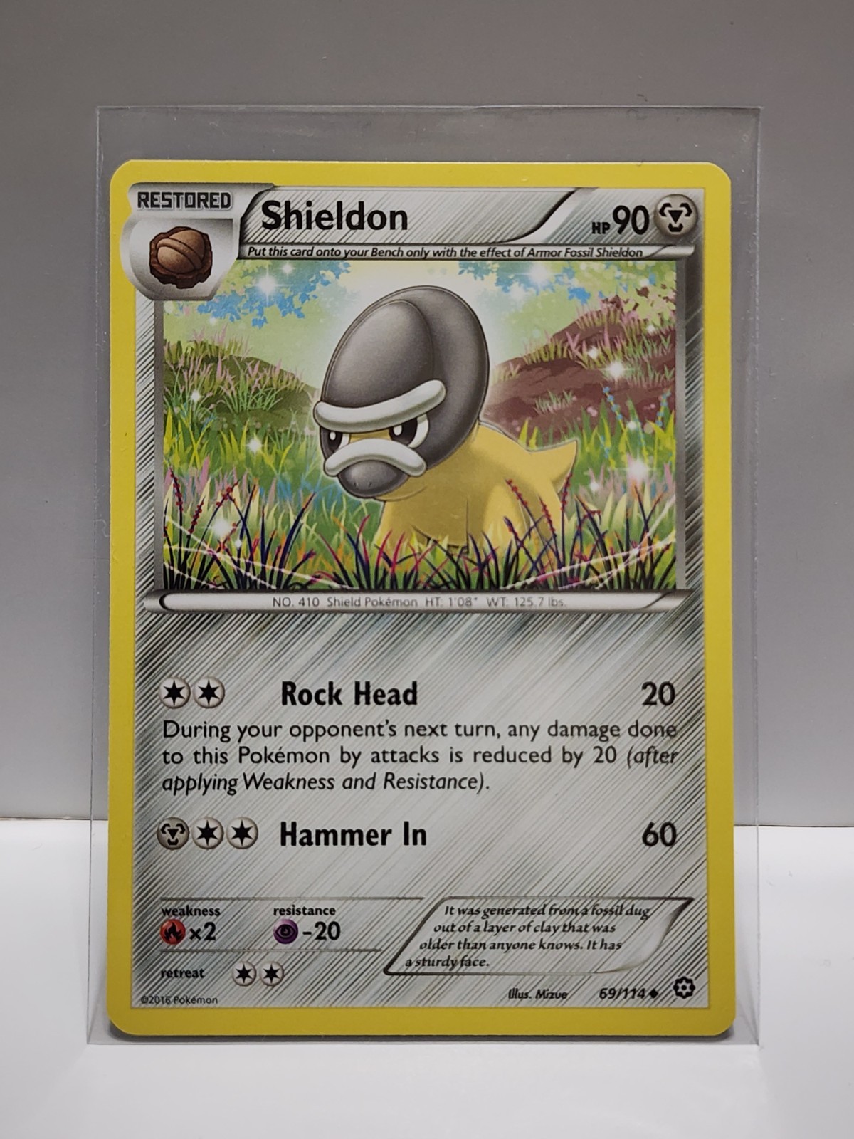 Shieldon 69/114 XY Steam Siege Regular Pokemon TCG  Card [ENG]*