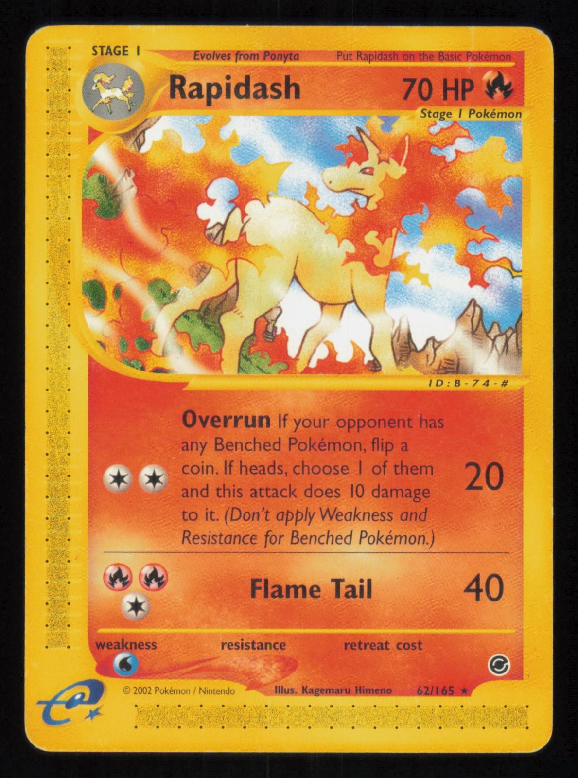 RAPIDASH 62/165 RARE EXPEDITION BASE SET MP POKEMON