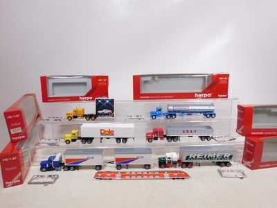 Herpa 1:87 H0 6x US Truck Kenworth Peterbilt ? 140546 etc sg/NEUW+OVP #EI782-3