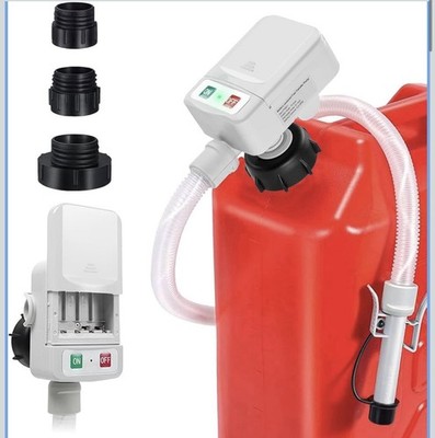Battery-Powered Fuel Transfer Pump - No Spill Portable Siphon with 3 Adapters...