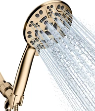 8 Function Handheld Shower Head High Pressure Set with Hose Bracket Gold