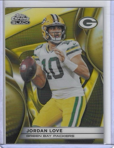 Jordan Love 2025 Topps Chrome Black SP Gold Refractor /50 #40 Packers