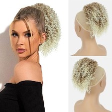 Blonde Drawstring Ponytail for Black Women Curly Black Ponytail Extension for...