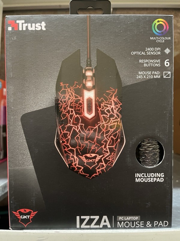 Trust Gaming Izza Mouse and Mouse Pad Set Black