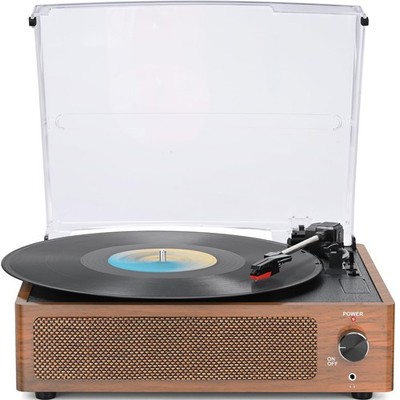Vintage Record Players for Vinyl with Speakers Belt-Driven Retro Turntable LP...