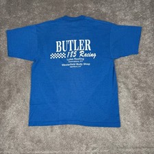 Vtg Blue Butler 185 Racing T-shirt Size L Kentucky Single Stitch Indie Skate