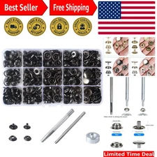 Durable Gun Black 15mm Metal Snap Kit with Installation Tool for Clothing Repair