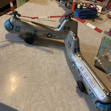 Mitomo Friction Piasecki Hup-2 US Air Force Navy Litho Helicopter Tin Toy Parts