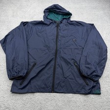 Helly Hansen Rain Jacket Mens Large Blue Hood...