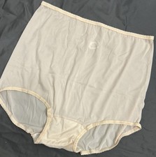 Bali 2XL High Waist Full Brief Nylon Sheer Beige Retro Style Granny Panty 2633