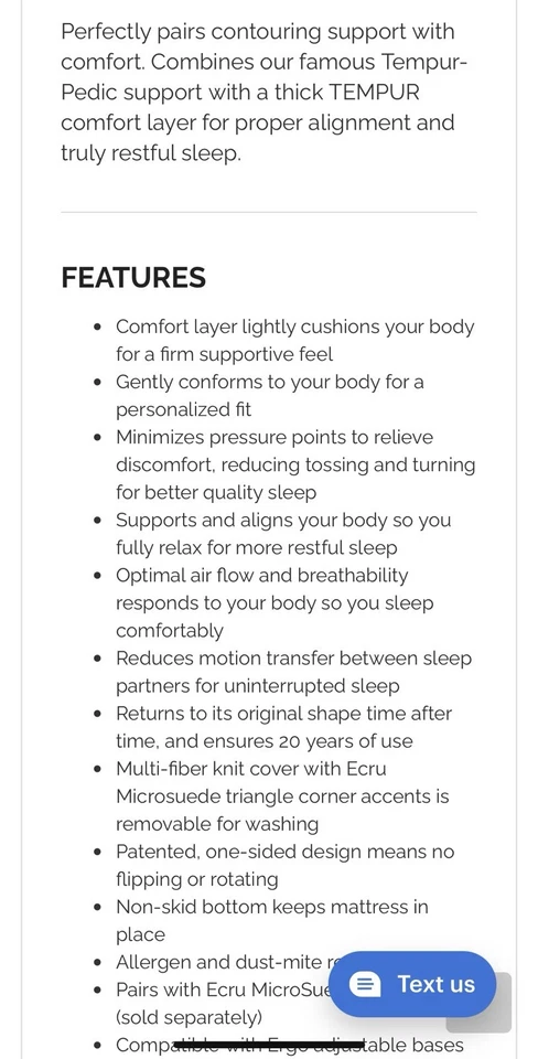 Coleções Tempur-Contour - Assinatura Tempur-Contour - Colchão King Size - Imagem 2 de 3