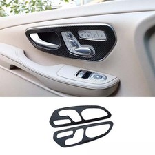 ABS Carbon Fiber Car Inner Door For Benz V-Class 2017-20 Handle Bowl Trim Frame