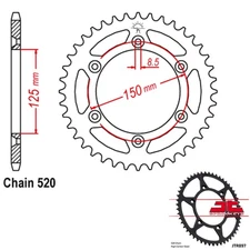 JT Sprockets Steel Rear Sprocket 520 Pitch 50 Tooth KTM 640 Duke II (2000-2006)