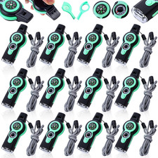 12 Pack Emergency Survival Whistle with Compass LED Light Lanyard 7-in-1 Outdoor