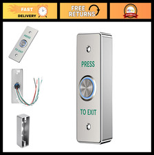 Waterproof Push to Exit Button with LED Light, Stainless Steel, NO/NC Switch, Ba