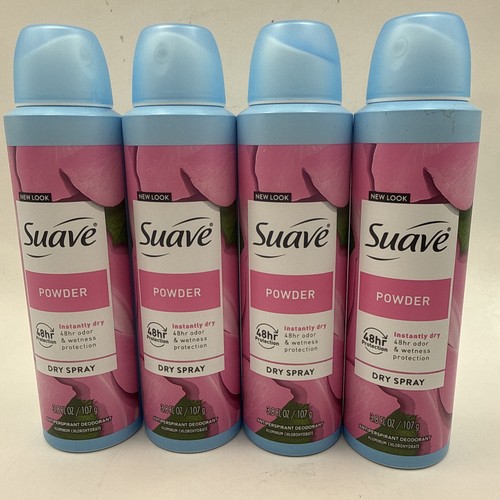 Lot of 4 Suave Powder Dry Spray Antiperspirant Deodorant 3.8oz Exp 04/27 New - Picture 1 of 3