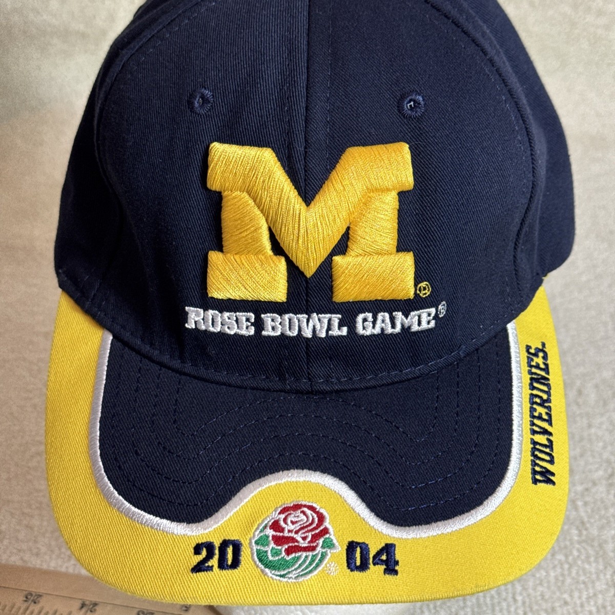 キャップ 2004 RoseBowl University of Michigan CAP Vintage-University Of Michigan-Rose Bowl 2004 Adjustable Hat