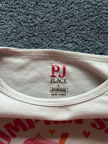 PJ Place Dziewczęca Biało-pomarańczowa Koszula i spodnie z długim rękawem Jesień Piżama Zestaw Rozmiar 6 - Zdjęcie 4 z 8