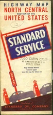 Standard Oil Gasoline Road Map North Central Section USA 1942