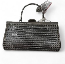 Prezzo Rhinestone Evening Clutch Women's Silver Handbag Wedding Party Minaudiere