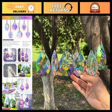 6Pcs Crystal Sun Catcher Prisms for Windows, AB Colored Hanging Decor, Rainbow M
