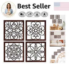 Charming Rustic Wall Decor - 4 Antique Wood Panels for Bedroom Living Room