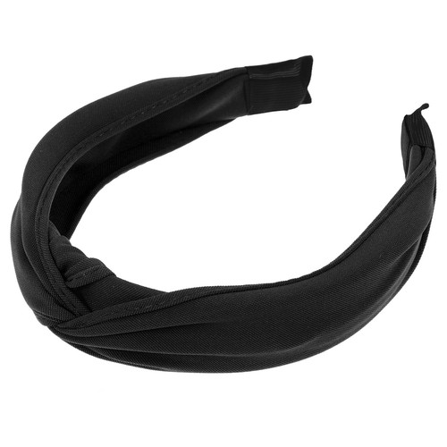 1Pcs Satin Knotted Headband Knot Cross Hairband for Women Black 1.2" Wide - Picture 5 of 7