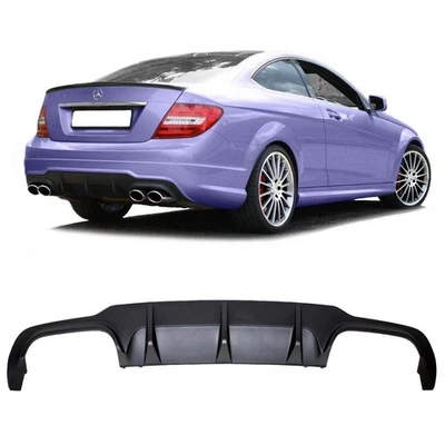 DM Mercedes W204 C204 Diffuseur Pare-choc Arrière Noir Mate pour C63 AMG 11-15