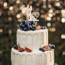 Wedding Cake Toppers Rhinestone Metal Bride Groom Anniversary, Gold, Ab Crystal
