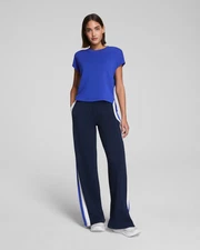 SPANX AirEssentials® Colorblock Wide Leg Track Pant, Timeless Navy/Powder/Cerule