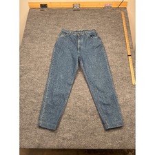 Vintage Lee High Waisted Mom Jeans Medium Wash Tapered Leg Made in USA Size 30