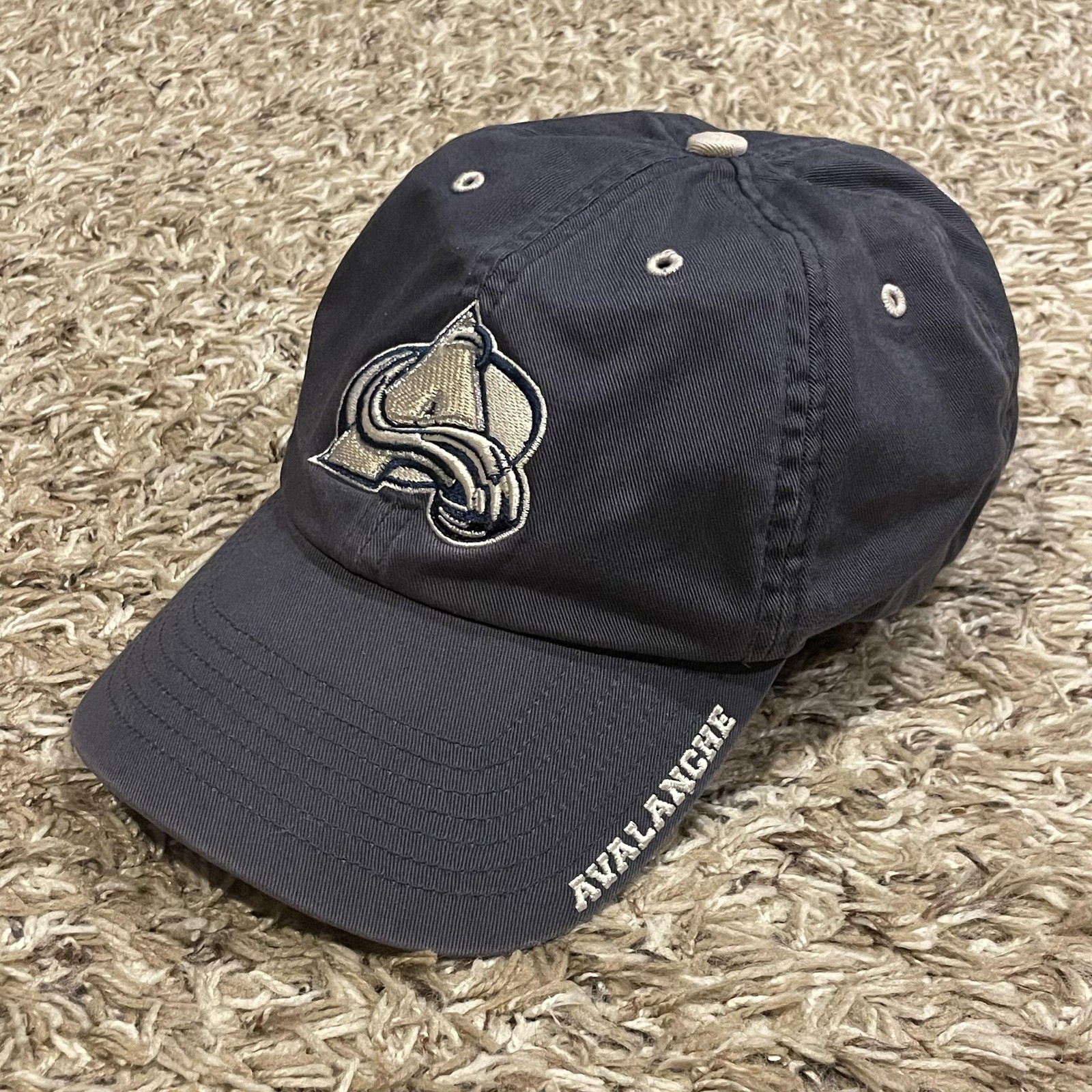 Vintage Colorado Avalanche Hat Twin Enterprise Strap Back Blue White NHL Dad Hat