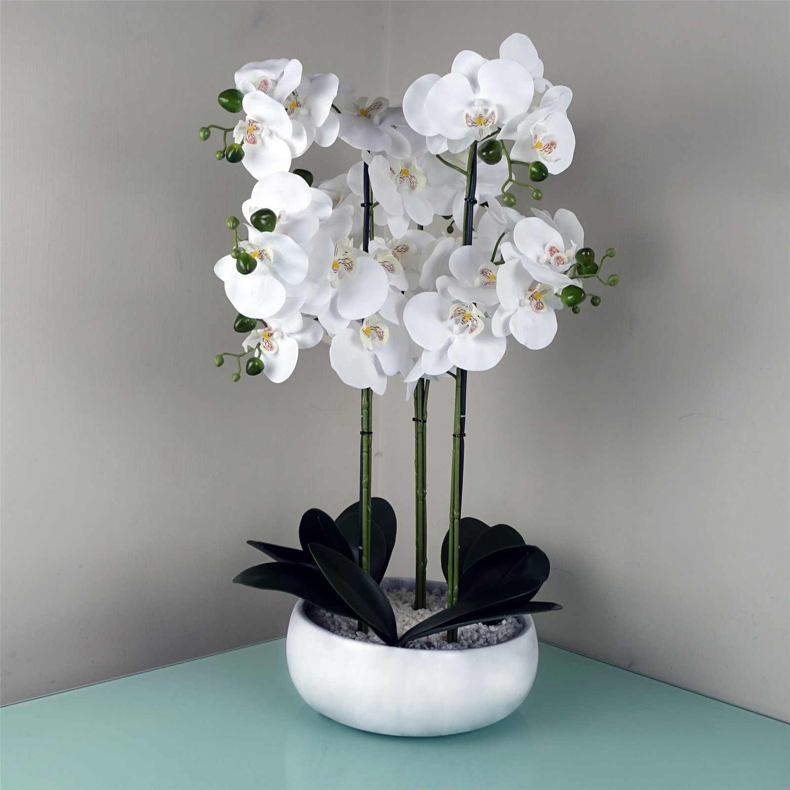 Botanik White Orchid Artificial Tree 60cm - Image 2