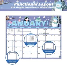 2026-2027 Magnetic Calendar for Refrigerator, 18 Monthly Fridge Calendar Magnet