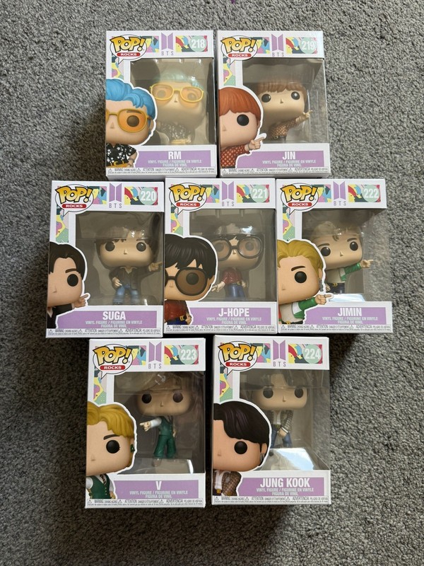 BTS Full Set of 7 Dynamite Funko Pop Vinyl Figures 218 219 220 221 222 223 224