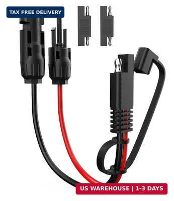 Solar Extension Cable - 10AWG, 30Cm with 2 SAE Polarity Reverse Adapters