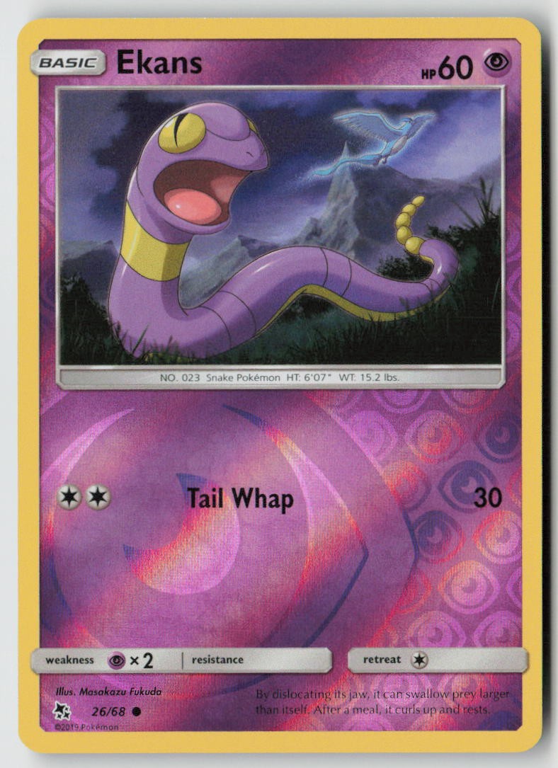 Ekans (26) 26/68 - Hidden Fates Reverse Holo - PTCG - LP