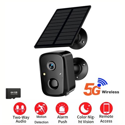 4MP Solar Wireless WIFI Home Security Camera System 2-Way Audio + 64G TF Card