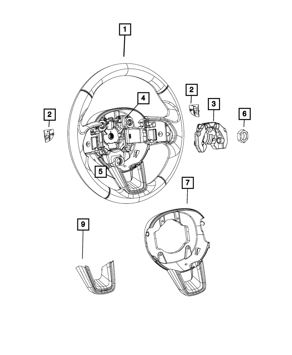 Genuine Mopar Steering Wheel 7JM52LR5AA