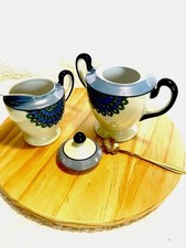 Meito China Creamer  Sugar Tea Pot Set Made in Japan  Lid- VTG Hand Painted