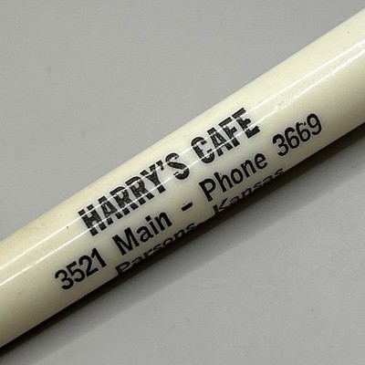 VTG 1960s Ballpoint Pen HARRY'S CAFE Parsons KS Kansas