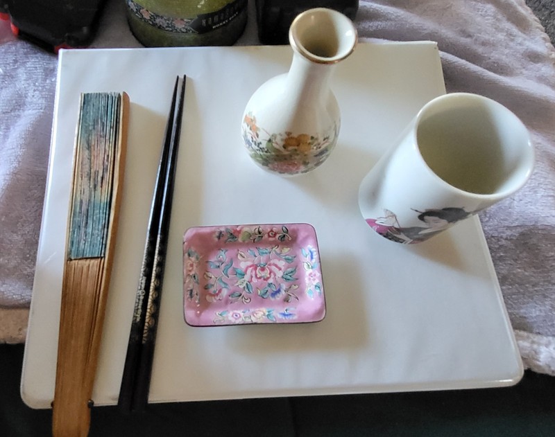 Sake Set For One. Includes Chopsticks. 